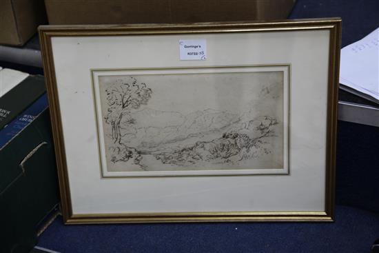 David Cox (1783-1859) River Llugwy Valley 7 x 10in.